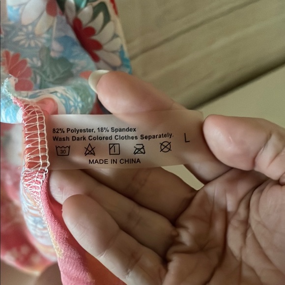 Junie Kimono Floral Bird Print Multicolor Sheer Long Coverup Large - Picture 5 of 5